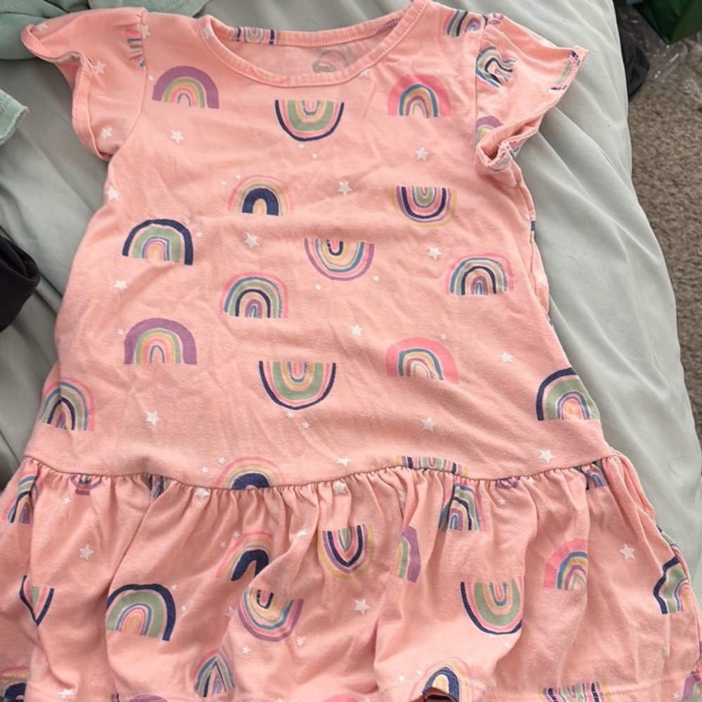 Pink Rainbow Print Dress